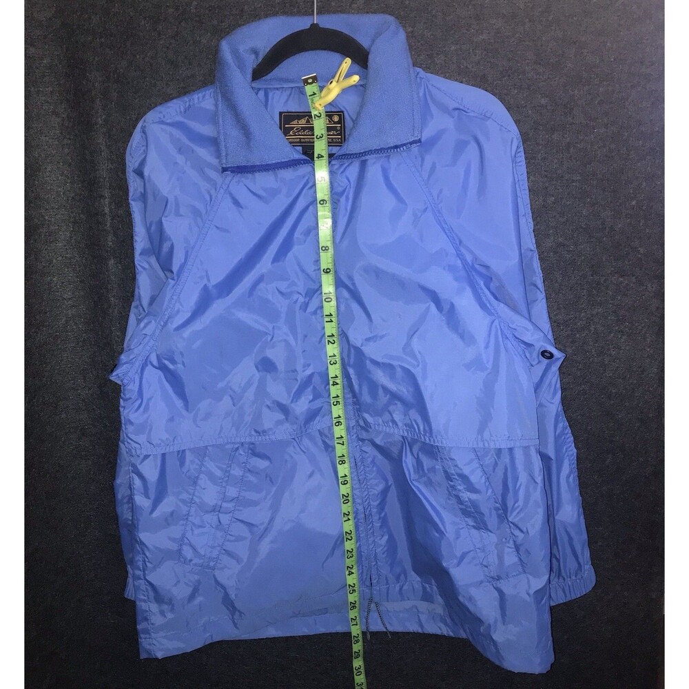 Eddie Bauer Vintage 90s Women's Hood Full Zip Windbreaker Jacket‎ Blue Small - Picture 9 of 9